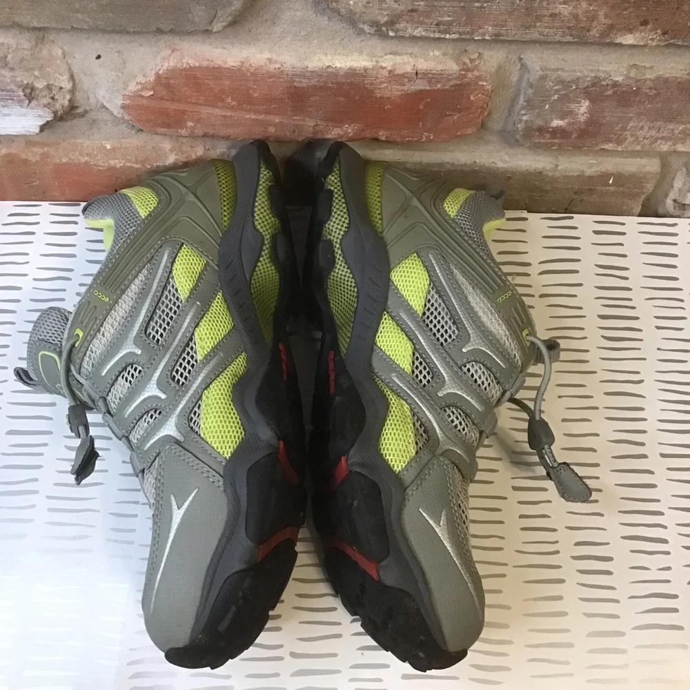 ECCO Women's Gray Neon Yellow Waterproof Outdoor Hiking Sneakers 39